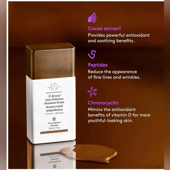 NIB Drunk Elephant D-Bronzi Anti-Pollution Sunshine Drops - Picture 2 of 3